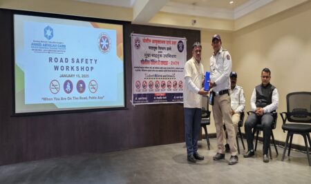 RAOD SAFETY WORKSHOP WITH MUMBRA TRAFFIC POLICE